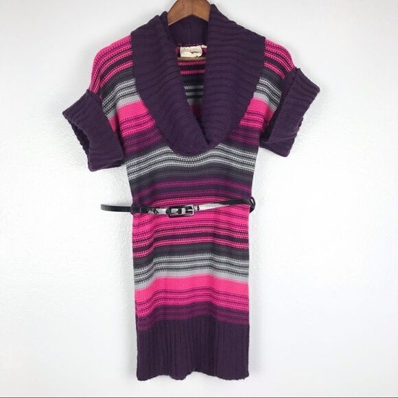 Derek Heart Cowl Neck Belted Sweater Size S - Picture 1 of 4